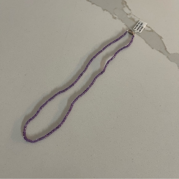One of a kind faceted Amethyst beaded necklace 15” in length - Picture 7 of 10